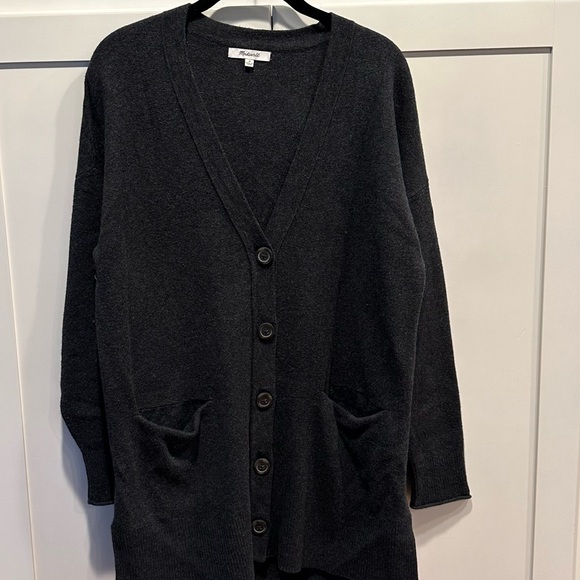 Like New Madewell Miller Cardigan Sweater, M, Heather Charcoal - Picture 7 of 9